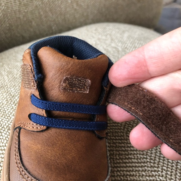 Stride Rite Boys Branly Brown/Navy Faux Leather Bootie w/Toe Bumper. Size 3M. - Picture 7 of 11